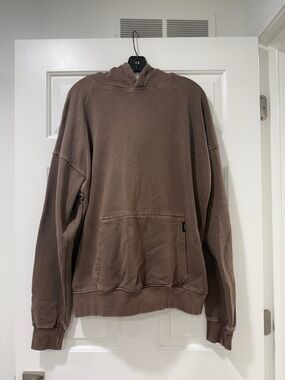 Men's Brown Pullover Hoodie - Relaxed Fit